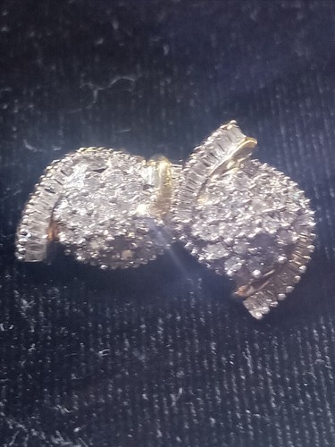 10kt yellow gold with diamonds earrings preowned (#362)