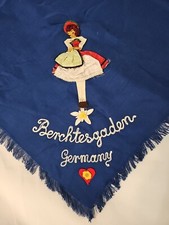 Vintage Sovereign Scarf Blue Berchtesgarden Germany Dirndl Girl Oktoberfest