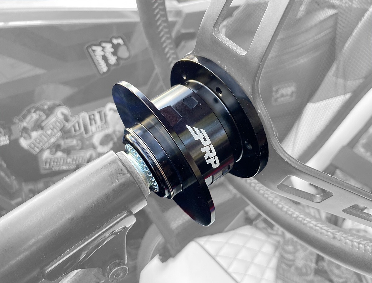 PRP Flat Suede Steering Wheel Red Stripe/Quick Release Hub For