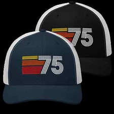 1975 Retro Trucker Hat - WRDMRK - Born in '75 - Embroidered Snapback