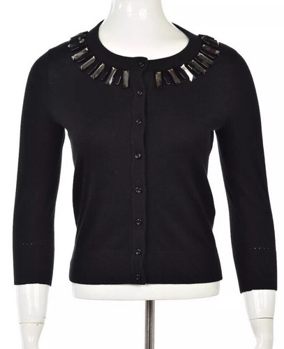 Kate Spade Black Embellished Cardigan 