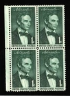 Scott # 1113  US  Beardless Lincoln  Block of 4  M/NH - 1959