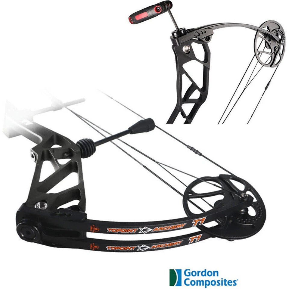 TOPOINT Compound Bow 19-70lbs Adjustable 320FPS Adult Archery Hunt Target Shoot - Image 4 of 4