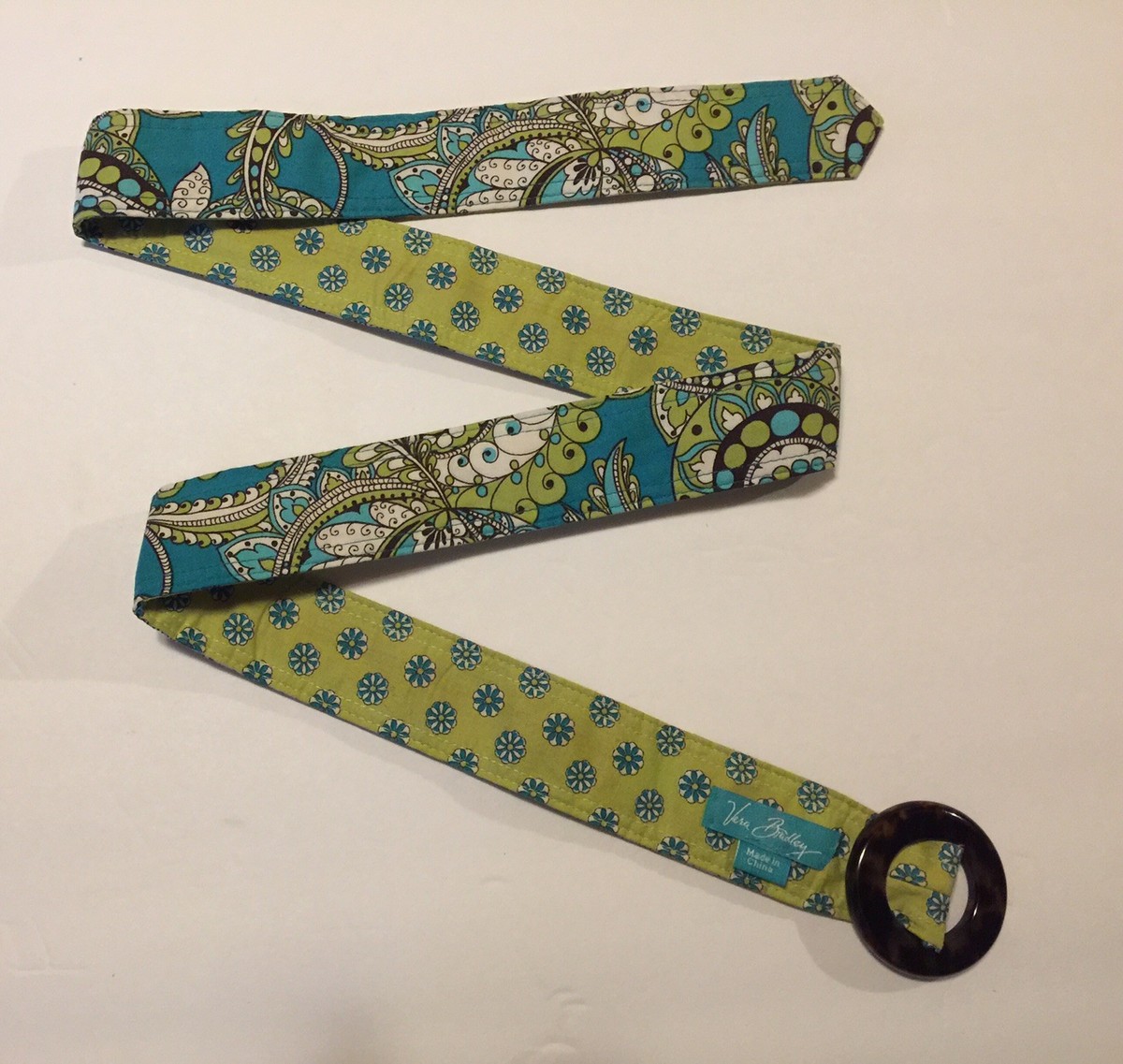 Vera Bradley Belt Blue And Green Paisley Brown Circular  display picture 1