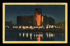 New Jersey NJ postcard Asbury Park, Mayfair Theatre night view linen Curt Teich