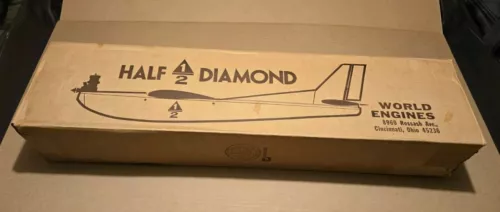 World Engines Half Diamond RC Kit 1/2 Diamond Vintage Super Rare Airplane 51" 