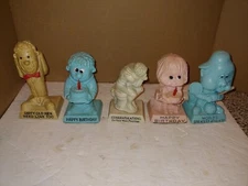 5 Vintage 1960's/1970's Russ,Wallace Berrie Novelty Sculptures,Athlete,Birthday