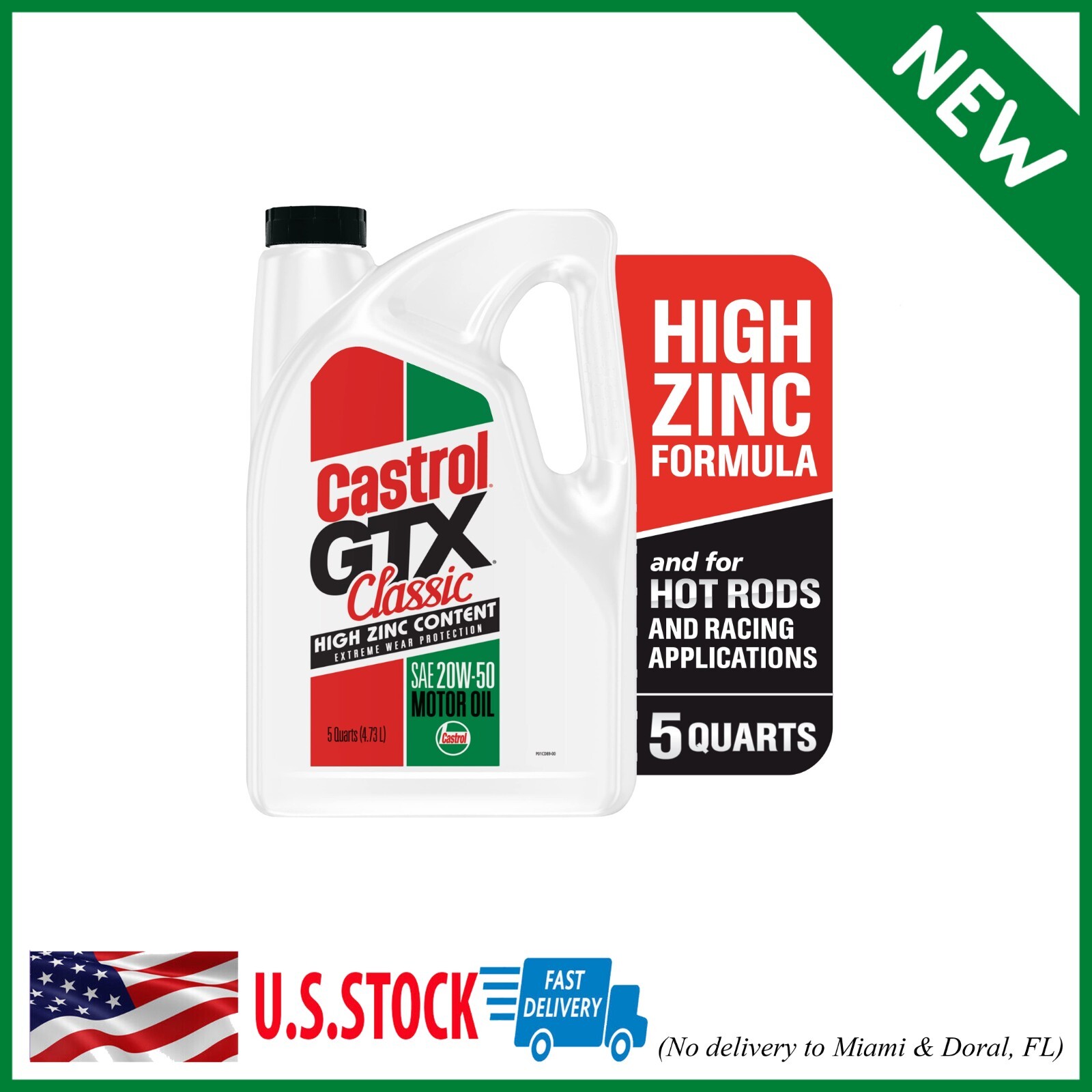 Castrol GTX Classic 20W-50 Conventional Motor Oil, 5 Quart Jug Fast Shipping