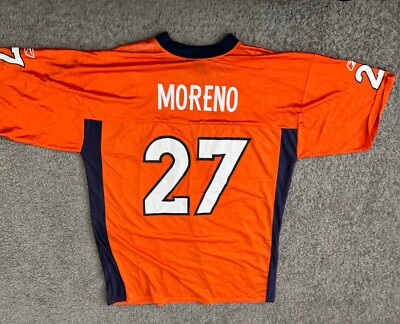 NFL Denver Broncos #27 Moreno Orange Football Jersey 2000s XL X