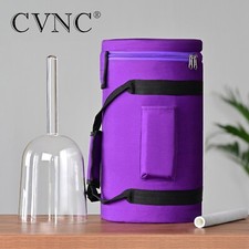 440Hz 6" F Heart Chakra Handle Clear Quartz Crystal Singing Bowl Case Sound Heal