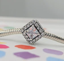 Authentic Pandora Silver Clear CZ Sparkle Sparkling Geometric Radiance  Charm