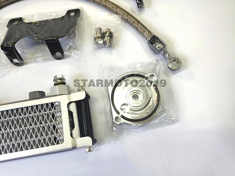 ENFRIADOR DE ACEITE PARA MOTOR KAWASAKI Z125 PRO ALUMINIO ALTA CALIDAD NEGRO-PLATEADO Foto 3 de 4