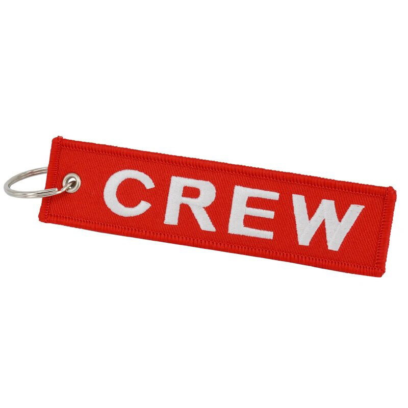 Airline Crew Pilot Flight Attendant Red Aircraft Keychain Luggage Bag Tag
