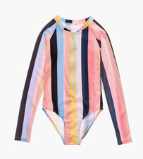 Snapper Rock L25225 Girls Opti Stripe Rashguard Long Sleeve Surf Suit Size 16