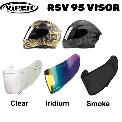VIPER RSV95 VISOR GENUINE REPLACEMENT CLEAR IRIDIUM SMOKE VISOR