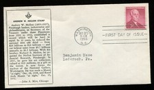 #1072 3c Andrew W. Mellon FDC Mellone #15 Mirt Masonic Cachet Scarce G710