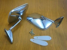 Chevy Ford Hot Rod Custom Chrome 5.9"x3.9" Swan Neck Side View Mirrors Pair