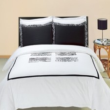 LUXURIOUS Athena Embroidered 100 Egyptian Cotton Duvet Cover Sets - 2 Sizes