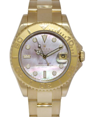 p*y様 GOLD MASTER CLASS Rolex Yacht-Master 18k Yellow Gold Tahitian MOP Dial 35mm Watch B