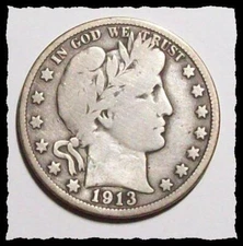 1913-P BARBER HALF DOLLAR Nice Better  Date  VG+  #20C85