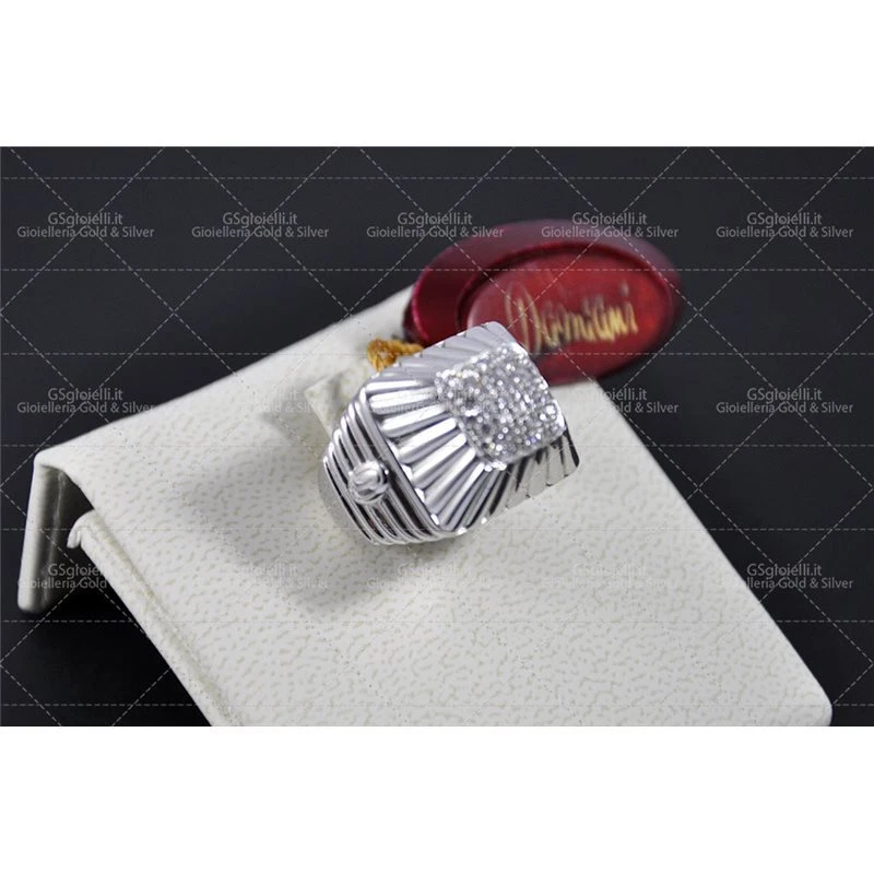 ANELLO DAMIANI FASCIA DIAMANTI TAGLIO BRILLANTE CT.0.46 COLORE H