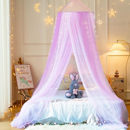 Girls Rainbow Bed Canopy X-Large Princess Mosquito Net for Crib to King Size Bed - Picture 9 of 26