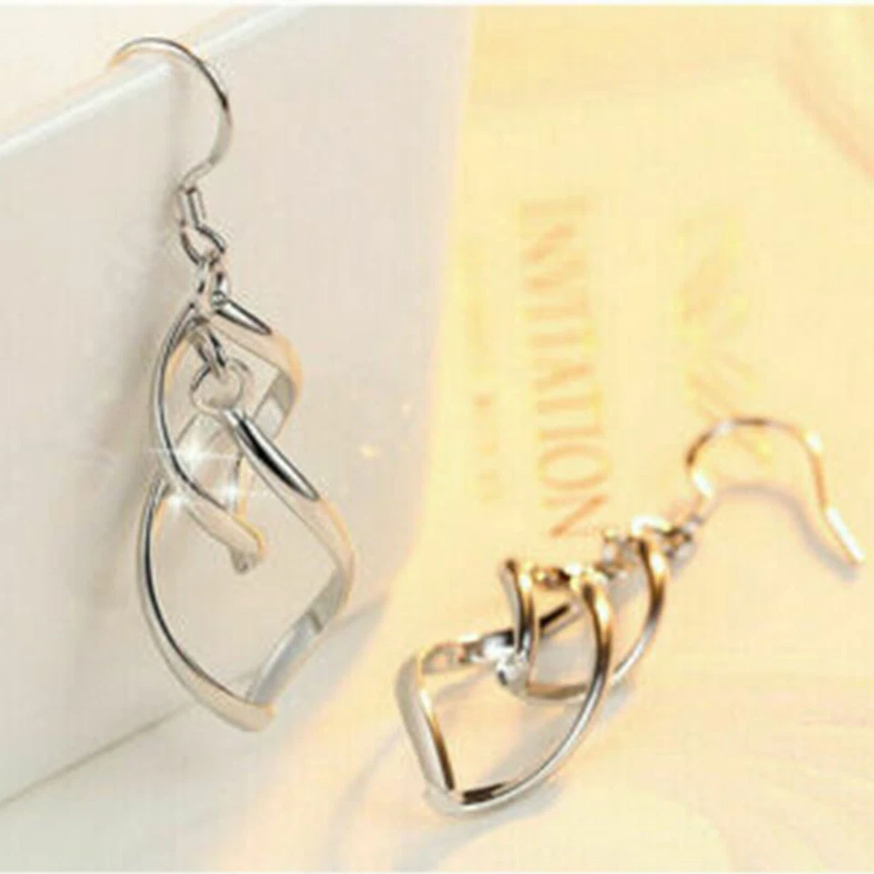 Orecchini pendenti in argento 925 con orecchini caldi in argento - Immagine 4 di 4