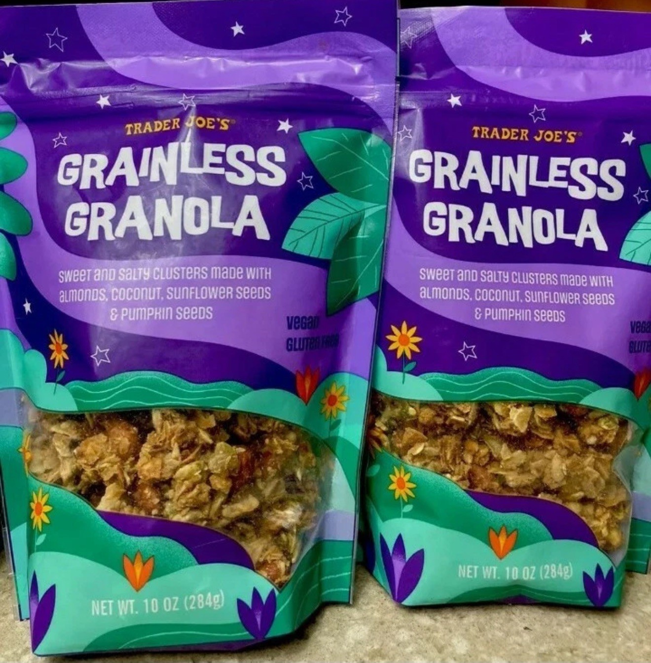 PACK de 2 granola sin granos Trader Joe’s de 10 oz cada bolsa vegana y sin gluten NUEVO