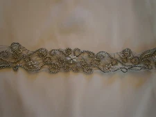Kleinfeld Be Happy Justine M Wedding Dress Bridal Formal Ivory Crystal Sash $915