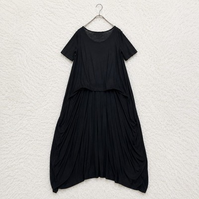 LIMI feu Black Cotton Balloon Cocoon Maxi Dress S Yohji Avant Garde Japan
