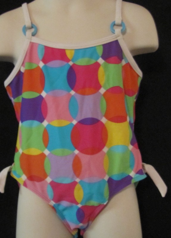 Angel Beach One Piece Multi Colored Polka Dot Swimsuit Size 6X