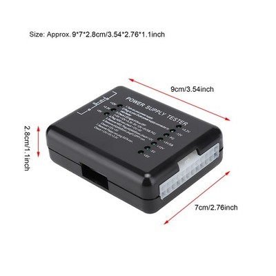 Black Computer PC Power Supply Tester 24Pin Compatible PSU/ATX//HDD With SET