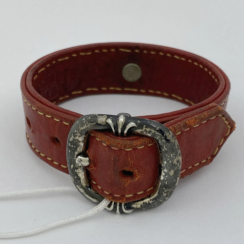 CHROME HEARTS Gunslinger Cross Ball 皮革手链 Stirling 手镯 leath... — 第 2/4 张图片