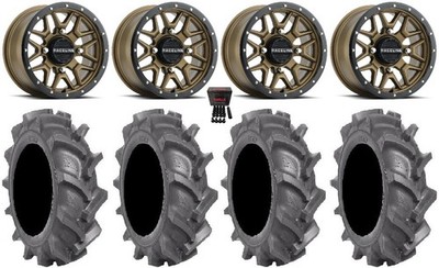 Raceline Krank 14'' Wheels Bronze 28'' BKT AT 171 Tires Honda Pioneer