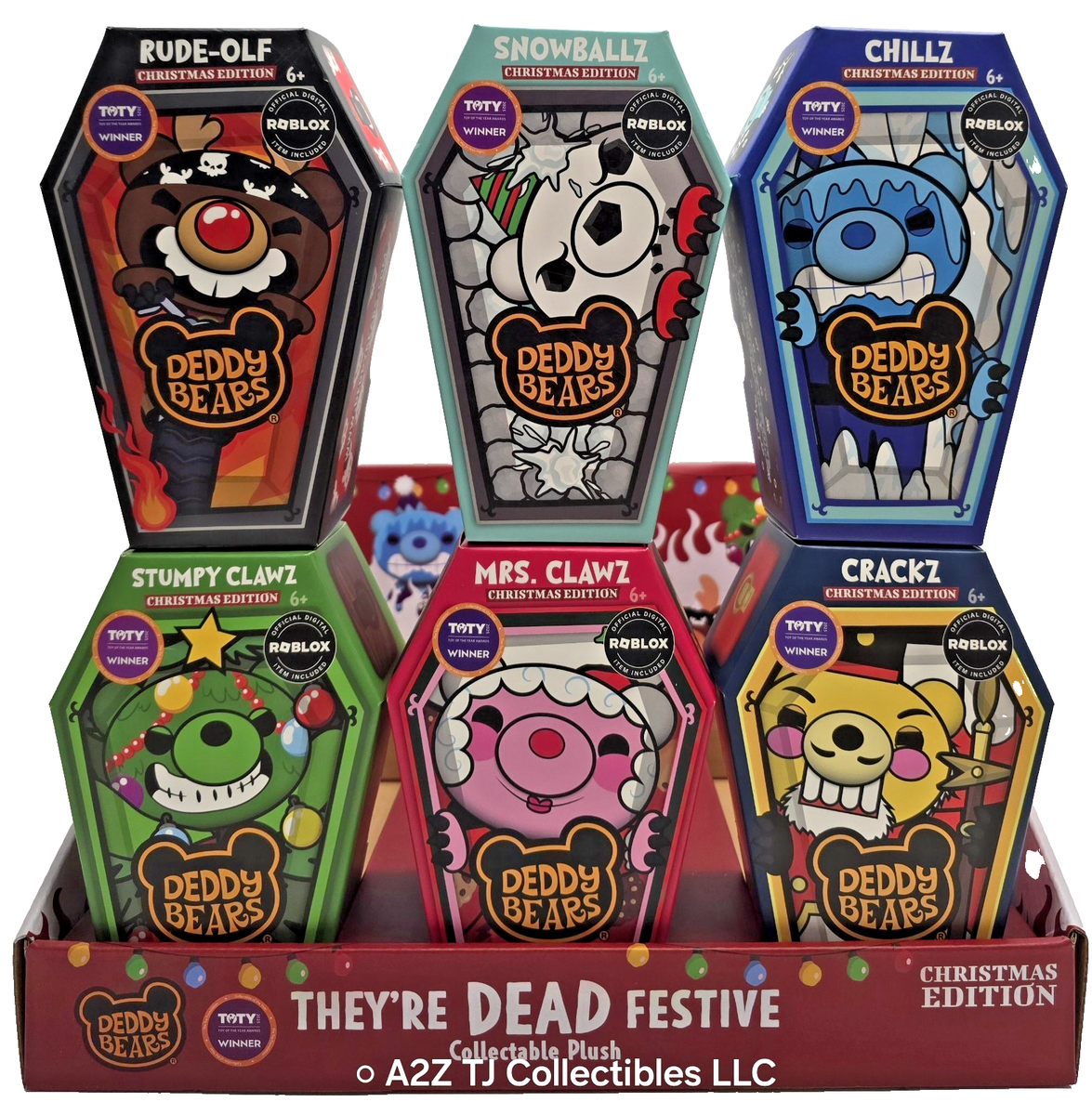 Deddy Bears Set of 6 Holiday/Christmas Edition Plush with ROBLOX