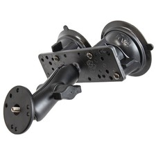 RAM-B-101U-BR1 RAM Twist-Lock Dual Suction Mount with 1/4"-2...