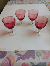 George Borgfeldt Lisa Cranberry Wine Goblets Set Of 4 Excellent Condition
