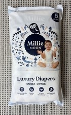 NEW Millie Moon 2 Pack Luxury Diapers Unisex Size 5 28-39lbs 12hr Absorbency