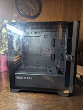 (HARDLY USED, Story in disc) Montech AIR 100 ARGB MICRO-ATX Tower w/ Four ARGB 