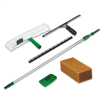 #ad 8 Ft. Pole Strip Washer Squeegee Scraper and Sponge Pro Window Cleaning Kit $164.63