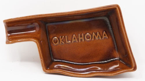 MCM Vintage Frankoma Pottery Oklahoma Ashtray /Candy/Trinket Dish