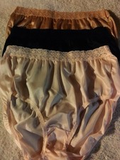 3 Pair Sz 7 vintage fruit of the loom 100 nylon panties w/tag, Lace Waistband