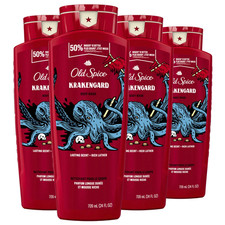 Old Spice Krakengard Body Wash for Men 24 Fl Oz Pack of 4 Long Lasting Scent