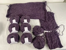 6 New Knit Picks City Tweed Arab/HW + Some Partials Wool Alpaca Purple