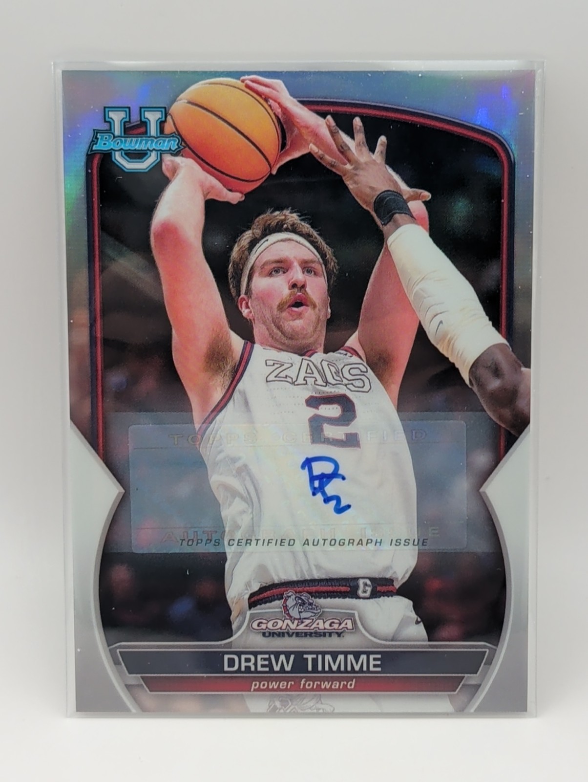 2022-23 Bowman Chrome U - Drew Timme /499 Auto Refractor #61 Lakers