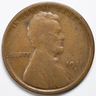 1911-S Lincoln Wheat Penny San Francisco Mint Very Good (VG)