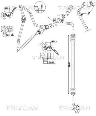 Tuyau de climatisation TRISCAN 9010 29043 pour réparer les fuites de pression sur VW
