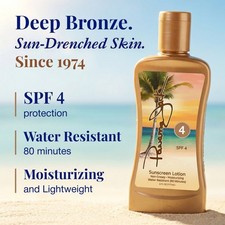 Sunscreen Tanning Lotion - SPF 4, PABA, Paraben, Gluten  Cruelty Free,...