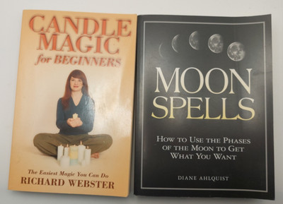  Candle Magic for Beginners & Moon Spells Book Lot | Preowned | Highlighted 