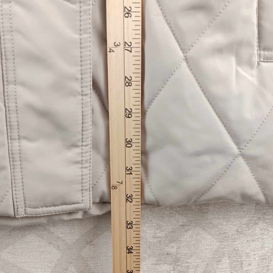 Chaqueta acolchada con capucha Covington beige para mujer talla XL manga larga cremallera completa Foto 4 de 4